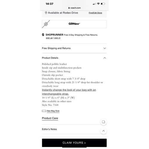 TÚI COACH Tabby Shoulder Bag 26 With Beadchain