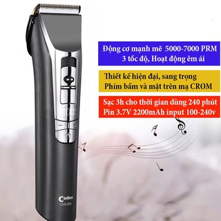 Tông đơ cắt tóc chuyên nghiệp codos CHC-975 màu đen có đèn LED