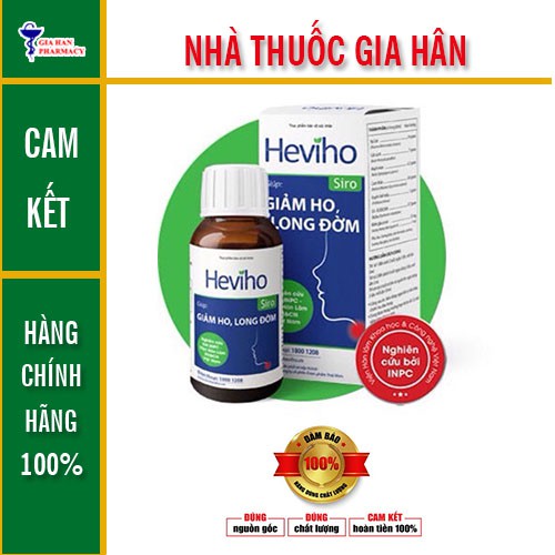 Siro heviho hỗ trợ giảm ho, đau rát họng, long đờm chai 100ml