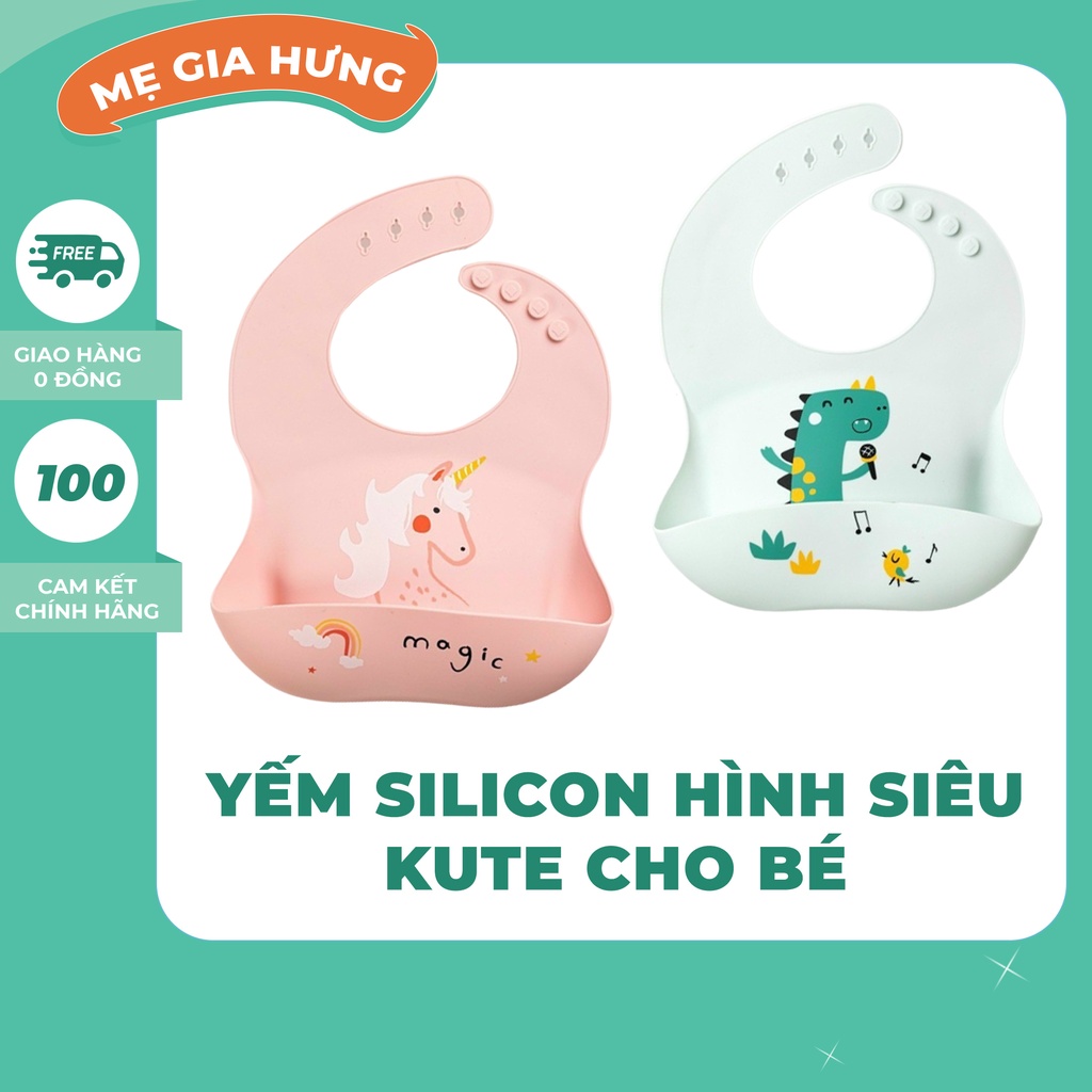 Yếm silicon hình siêu kute cho bé