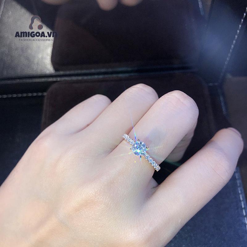 ✨✨Nhẫn đính hôn kim cương vàng trắng nữ