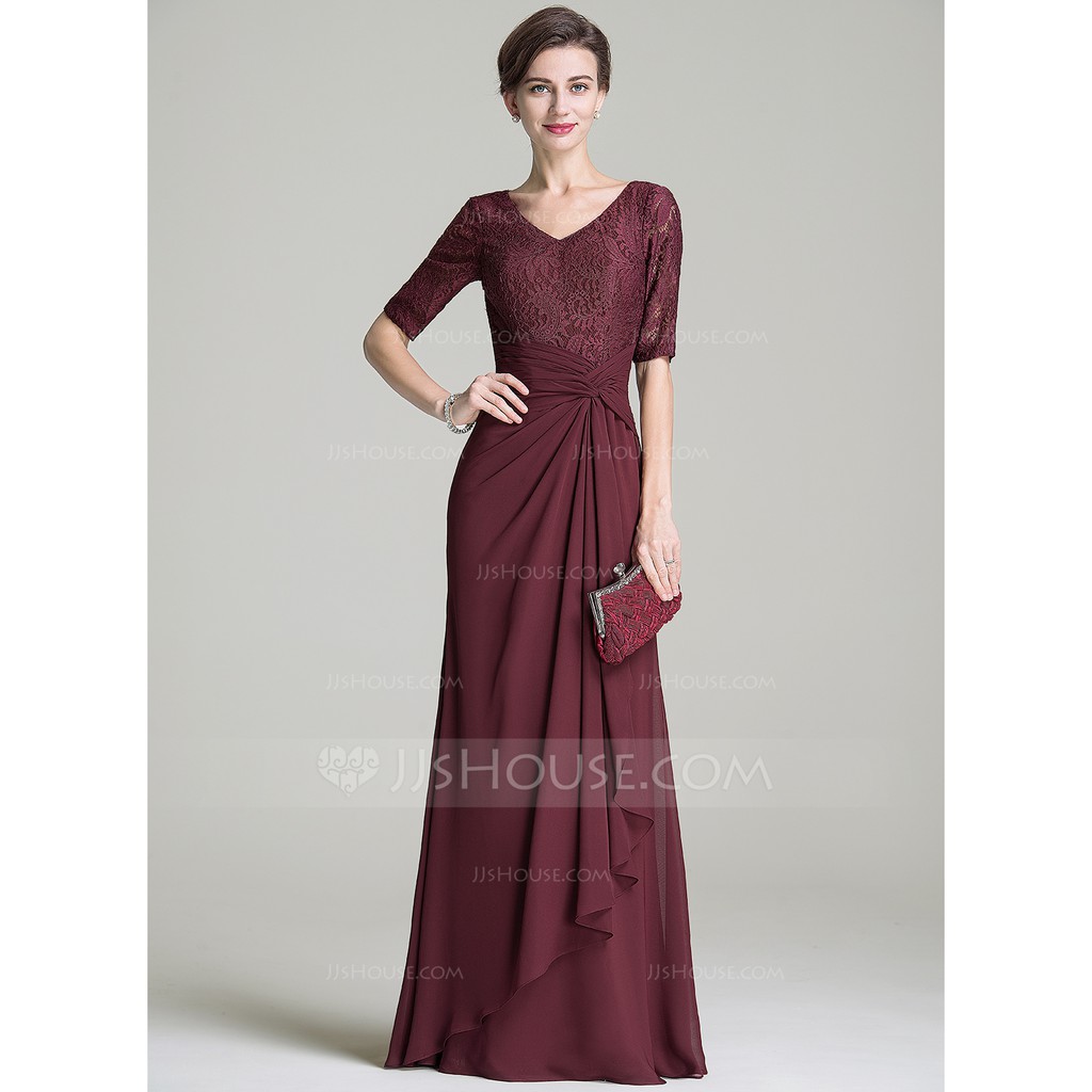 Đầm dạ tiệc voan ren dài xếp tầng A-Line/Princess