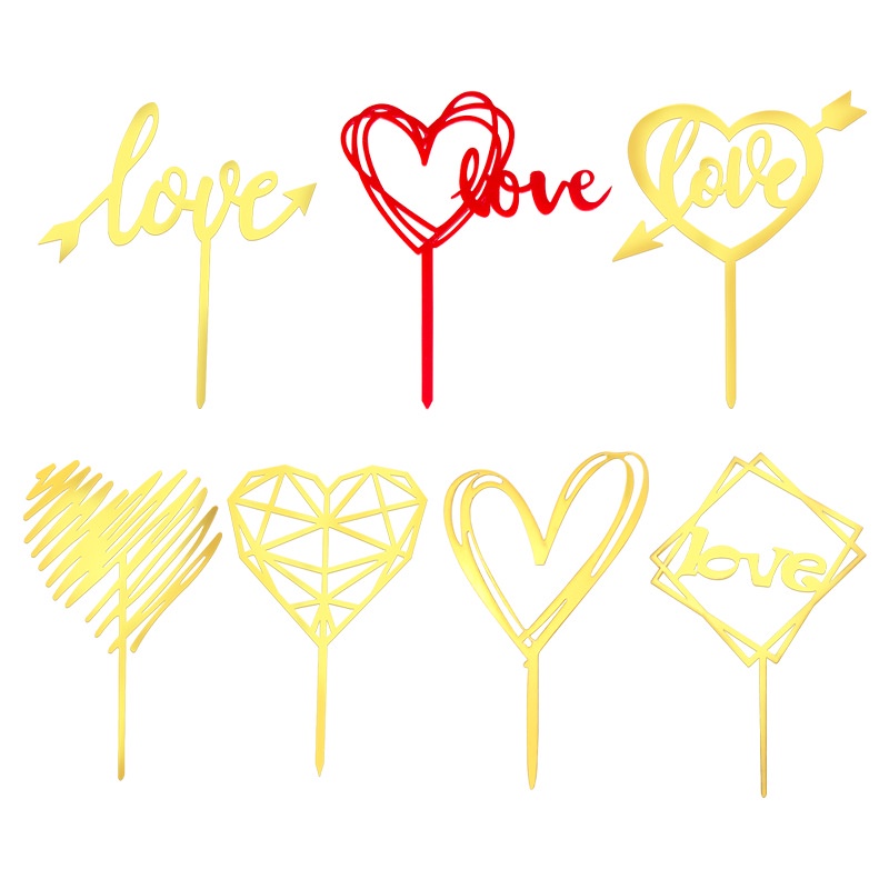 Topper Trang Trí Bánh Kem Hình Chữ &quot;Love&quot; Bằng Acrylic