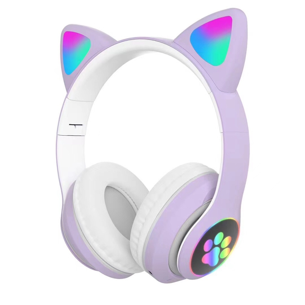Tai Nghe Chụp tai Mèo Bluetooth. Headphone Dễ Thương Có Mic,Âm Bass Mạnh Mẽ