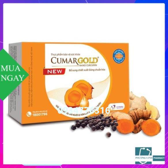 Cumargold New 150gr hoàn toàn mới cùng Gừng chuẩn hoá tiên tiến cho viêm loét dạ dày tá tràng hộp 30 viên