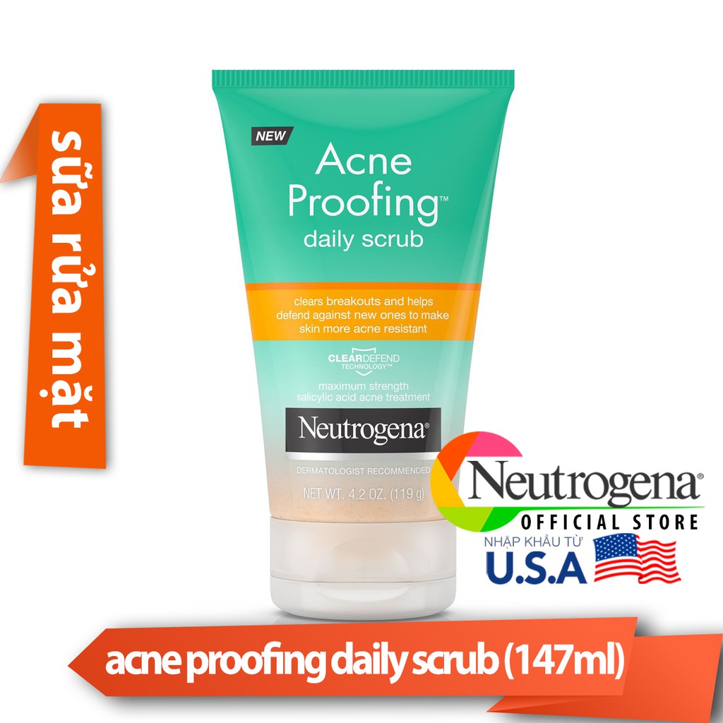 Sữa Rửa Mặt Neutrogena Acne Proofing Daily Scrub (119g) _ NTG023SRM