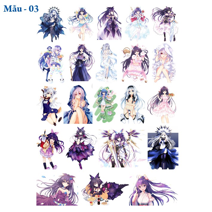 Sticker / Hình Dán anime Date Alive - Yoshino- Kurumi- Tohka- Kotori