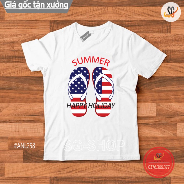 Áo Thun Đôi Dép Mỹ Summer - Thun Cotton ANL258 Áo thun giá sỉ