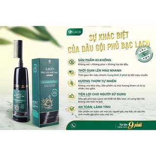 Dầu Gội Phủ Bạc Laco Black Hair tóc đen tự tin sau 9 phút