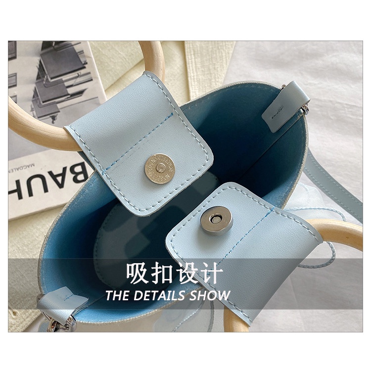 Túi Đeo JASMIN NOIR Chéo Chất Liệu Da PU Đính Nơ Xinh Xắn Cho Nữ