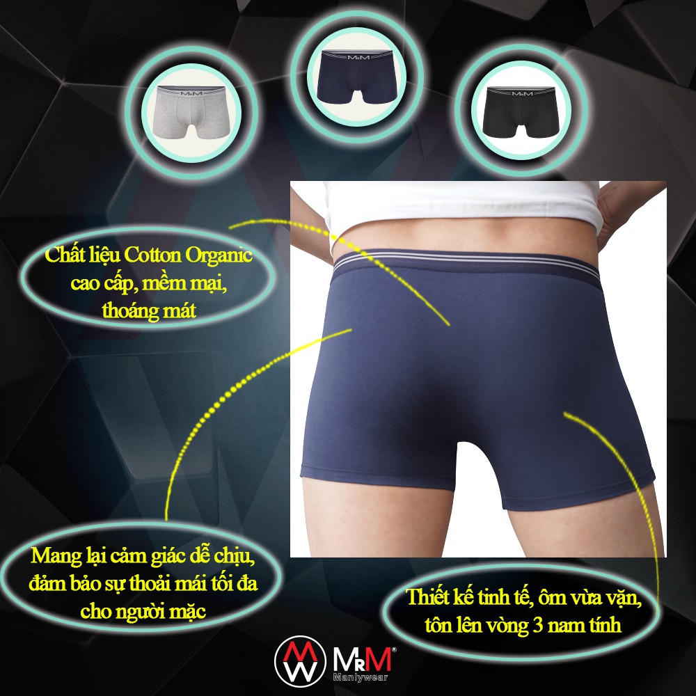 Quần lót nam boxer cotton Organic tự nhiên kháng khuẩn khử mùi thấm hút mồ hôi MRM Manlywear