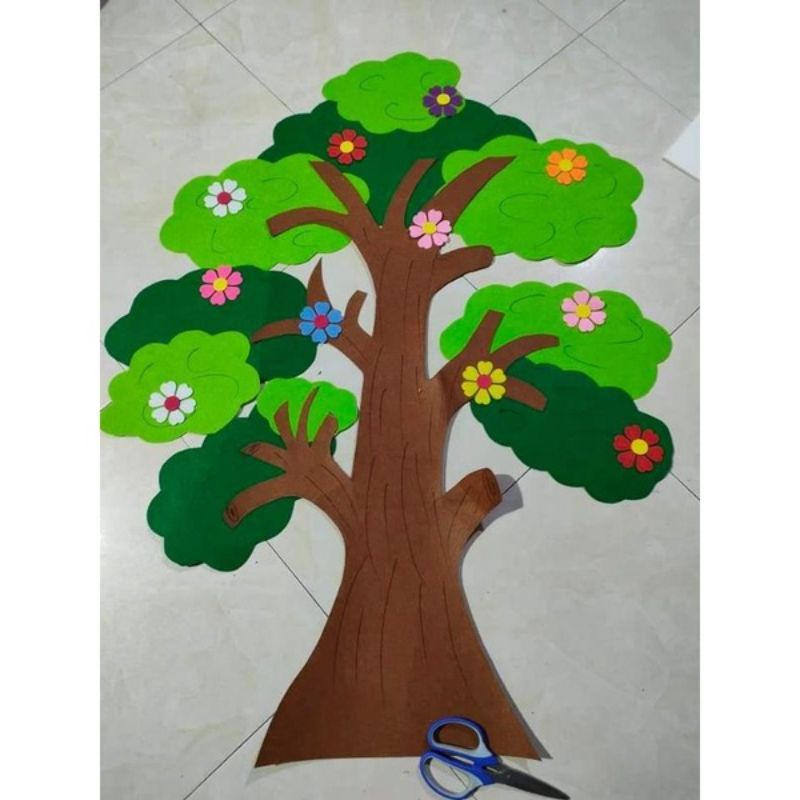 cây trang trí mầm non bằng nỉ
