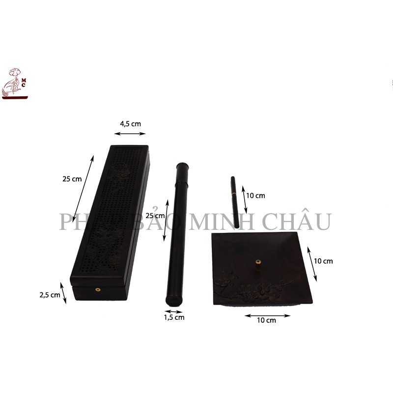 Lư xông trầm gỗ đen
