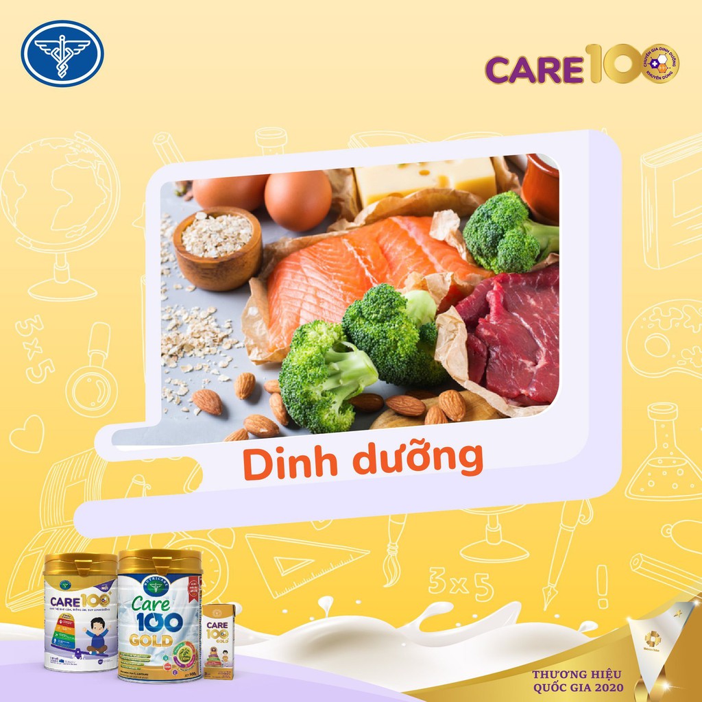 Sữa bột tốt cho bé Nutricare CARE 100+ giúp bé tăng cân, phát triển chiều cao, phát triển não bộ (400gr)