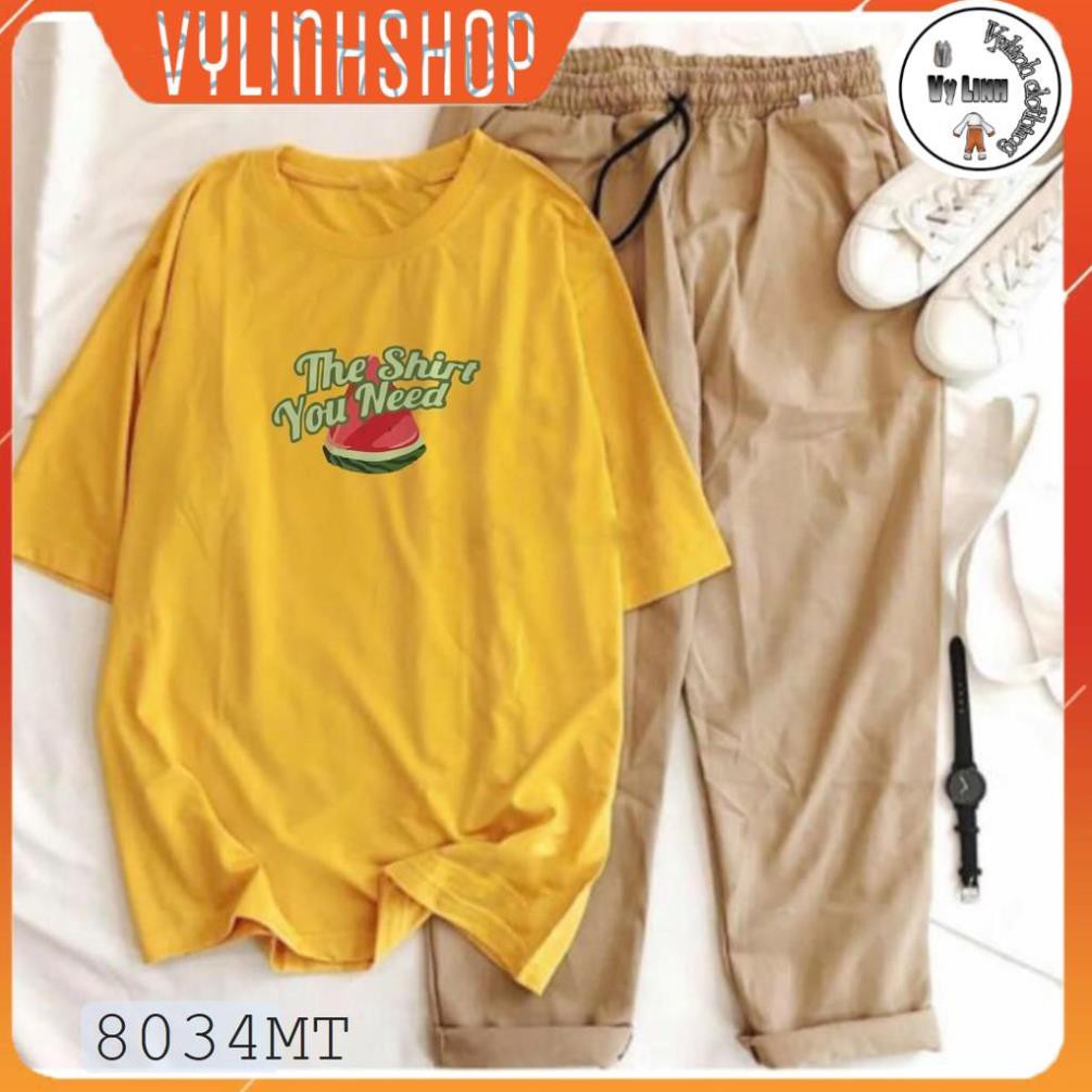 ÁO THUN UNISEX TSUN MIX DƯA HẤU TAY LỠ NAM VÀ NỮ IN HÌNH SIÊU HOT