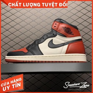 Giày thể thao air jordan 1 retro high bred toe màu đỏ trắng cao cổ sneaker zone