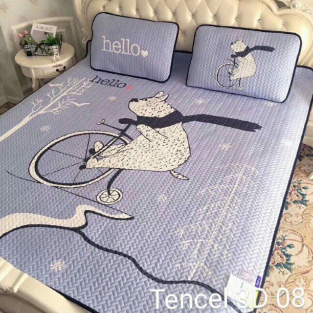 Chiếu lụa Tencel 1m8 màu tím