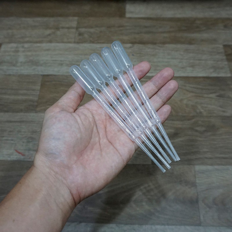 Combo 5 Ống Pipet Pasteur: Ống bóp hút nhỏ giọt nước, thuốc, sữa, mực 3ml