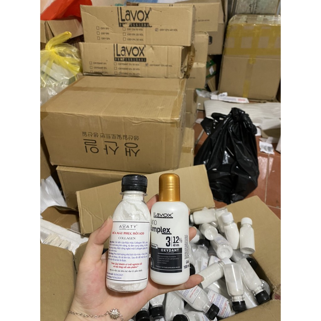 HQ Tẩy tóc hoặc nâng tone kèm oxy hỗ trợ nhuộm