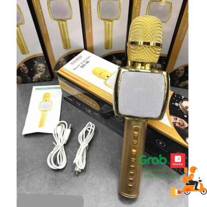 Mic Karaoke SD-16 hàng LOẠI 1, micro hát karaoke blutooth, âm thanh chuẩn, loa to, nhiều màu