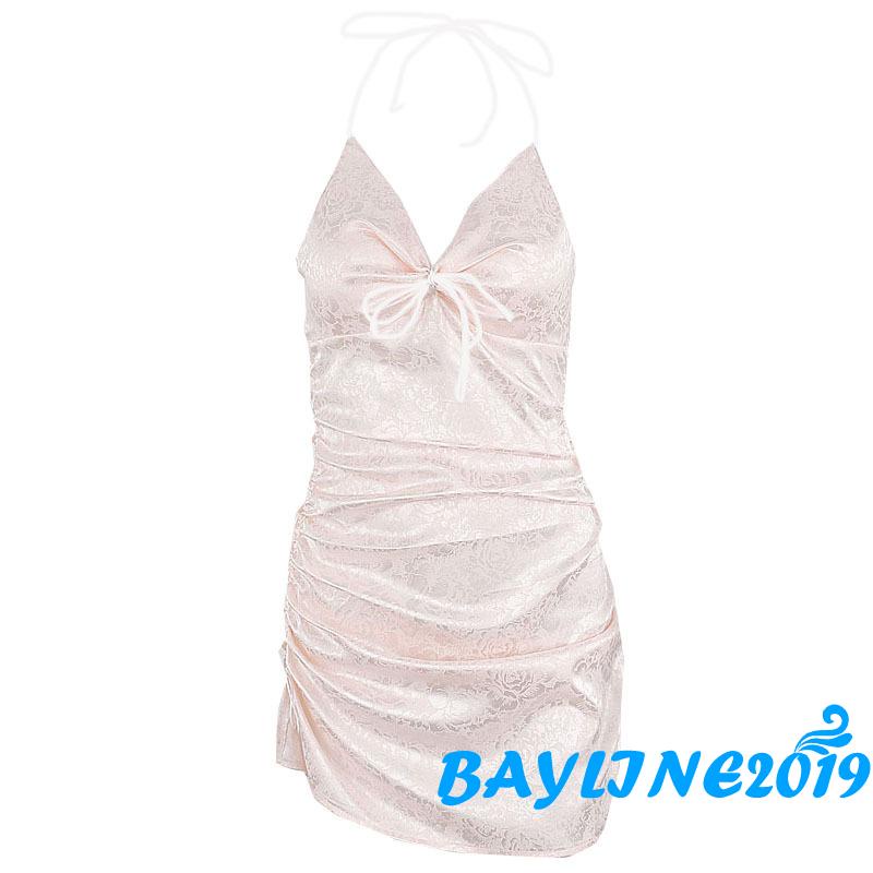 Đầm dáng ôm cổ yếm không tay thời trang hè gợi cảm cho nữ size S/M/L