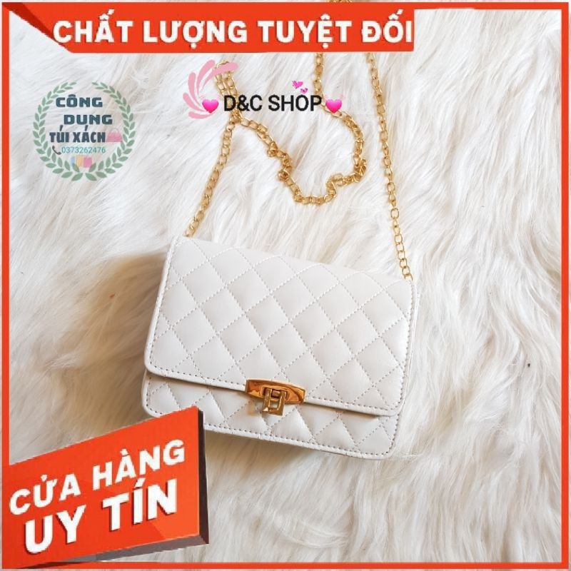 Túi đeo chéo khóa gập size 20 trần trám ( Ảnh thật kèm video )