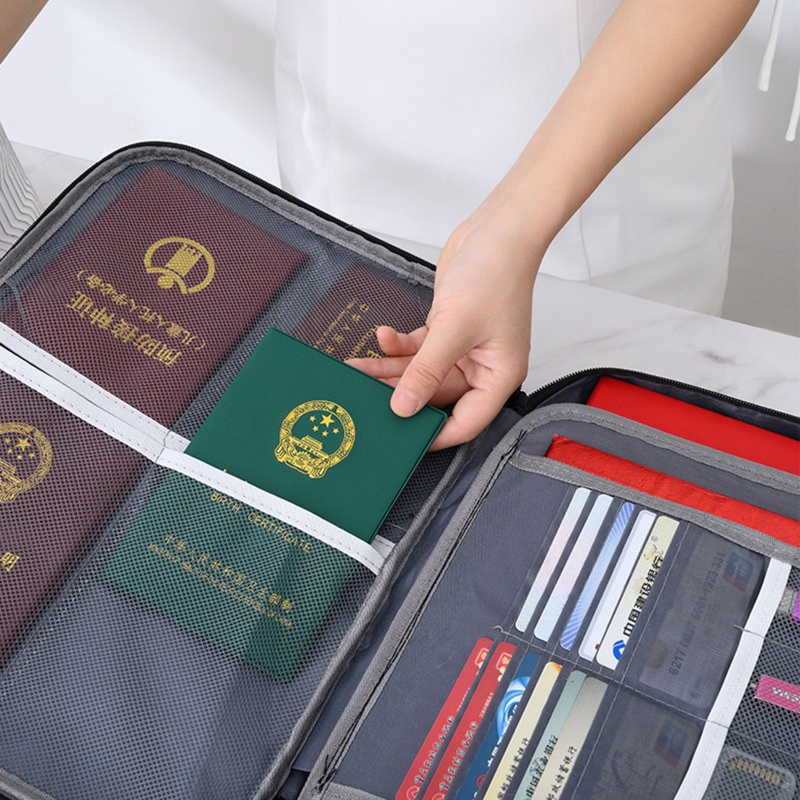 Túi Đựng Hộ Chiếu Tài Liệu 3 Tầng Có Khóa Phù Hợp Cho Tài Liệu Nhập Khẩu