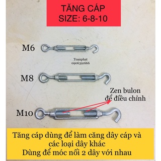 Tăng đơ cáp| tăng cáp| tăng đưa cáp size: M6-M8-M10