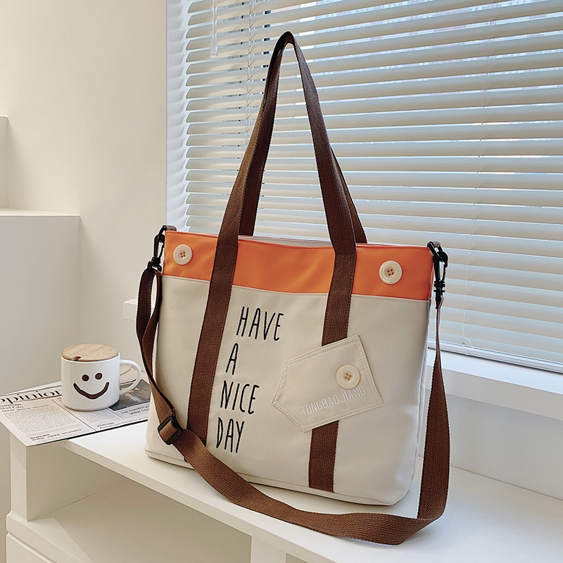 Túi Vải Canvas Đeo Vai Phong Cách Trẻ Trung Dành Cho Nữ