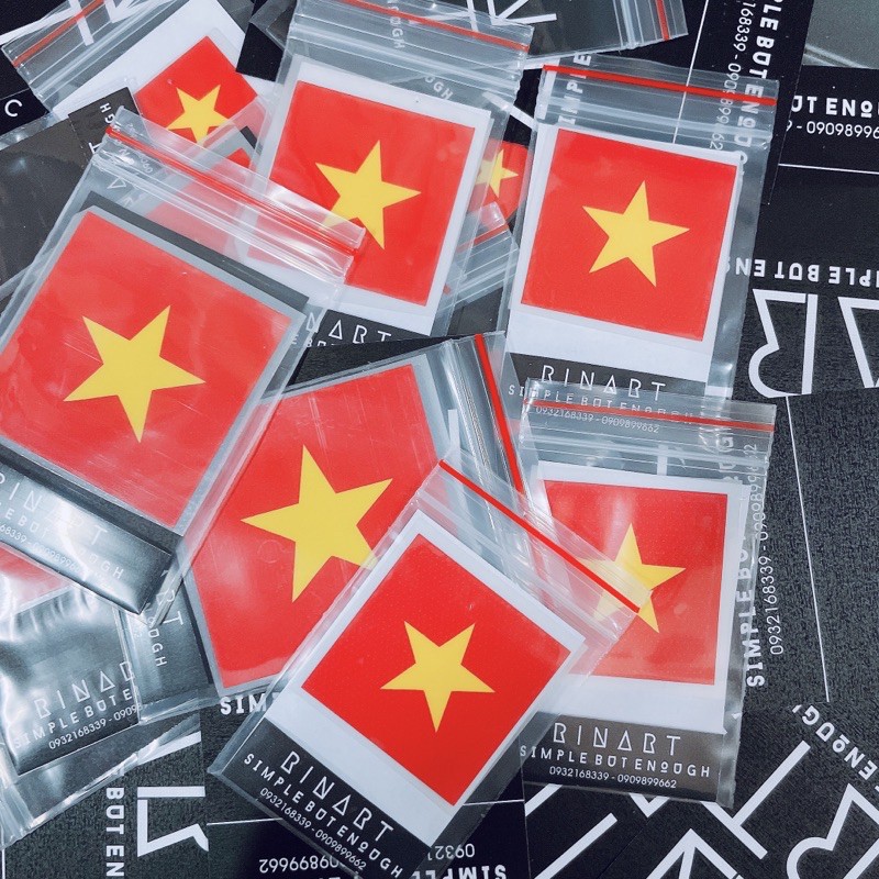 Decal Logo Sticker Patch in áo ủi trực tiếp lên vải hình biểu tượng lá cờ việt nam đỏ sao vàng cao cấp chất lượng