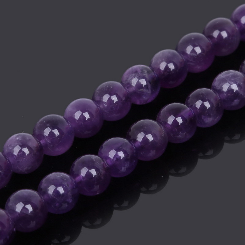 Chuỗi Hạt Đá Màu Tím Tự Nhiên 4 6 8 10MM Làm Trang Sức Thủ Công