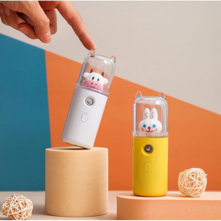 Máy Xông Mặt ,Phun Sương Mini Hình Cute- Tích Điện Phun Sương Hơi Nước Tạo Ẩm