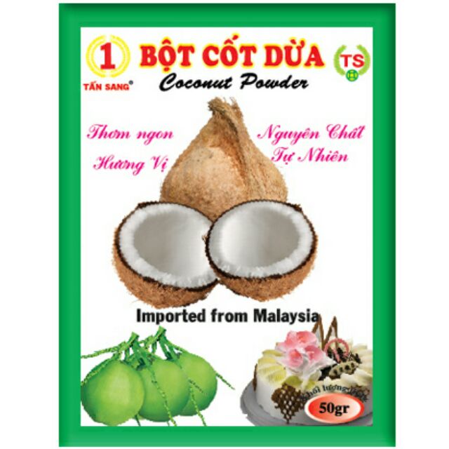 1 hộp 10 gói bột cốt dừa