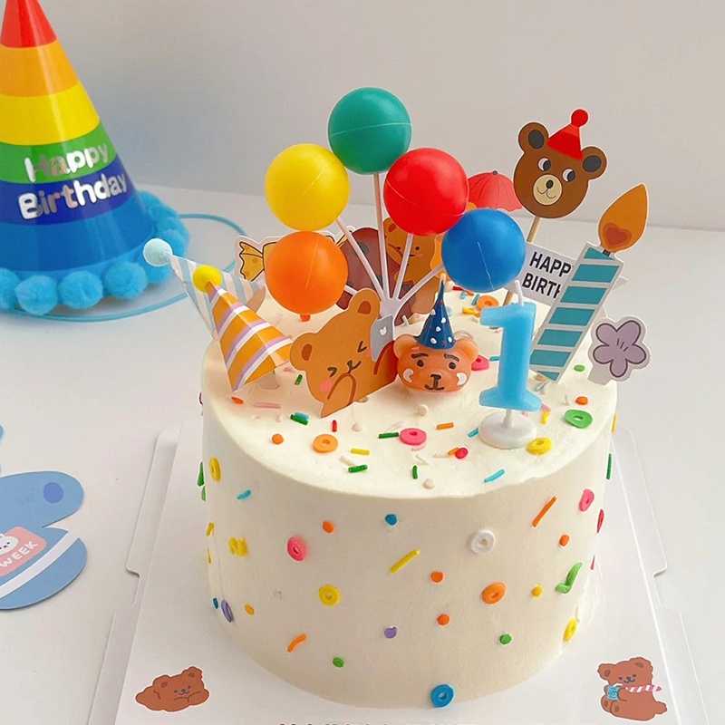 Phụ Kiện Trang Trí Bánh Kem DIY Hình Gấu Hoạt Hình Sáng Tạo