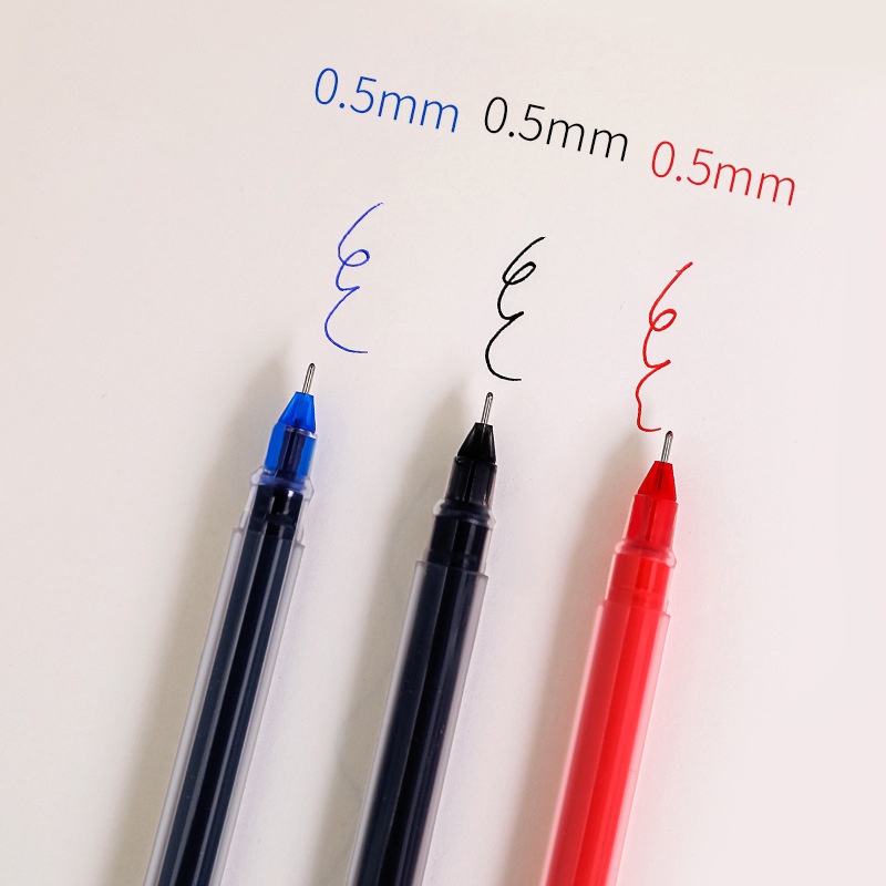 Bút bi gel vỏ trong suốt ngòi 0.5mm có nắp dành cho học sinh