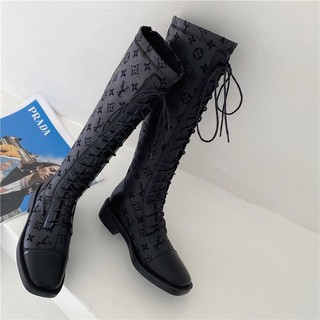 B(ẢNH THẬT) Boot Ống Đế Bệt Chiến Binh Dây Buộc Vải Pha Da Mềm Êm Hàng Spf Fullbox Cao Cấp Xịn