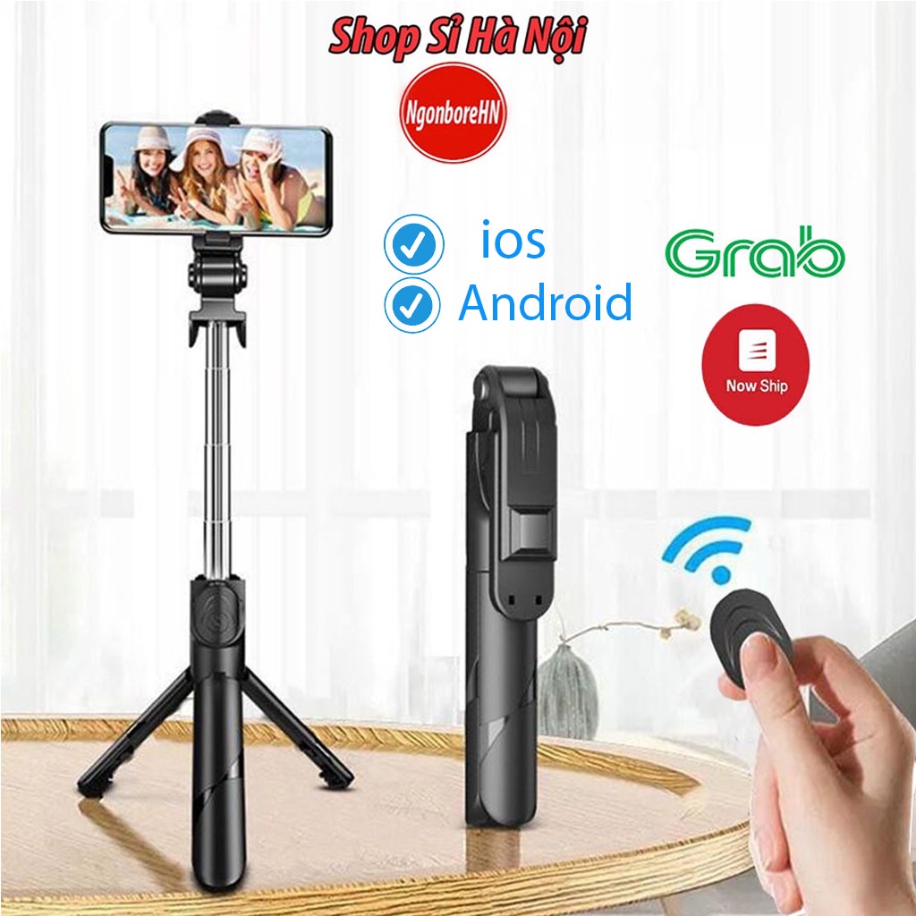 Gậy chụp ảnh, selfie có bluetooth 3 chân đa năng chụp hình, giá đỡ điện thoại livestream GD95 ngonbore