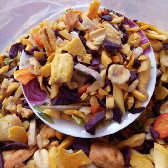 1Kg hoa quả thập cẩm vụn sấy giòn loại 1
