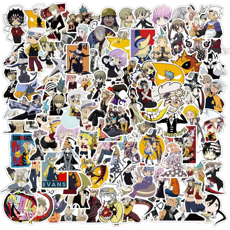 Sticker Anime Soul Eater nhựa PVC không thấm nước, dán nón bảo hiểm, laptop, điện thoại, Vali, xe, Cực COOL #200