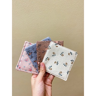 Lót ly vải hoa Handmade (linen, thô, cara)