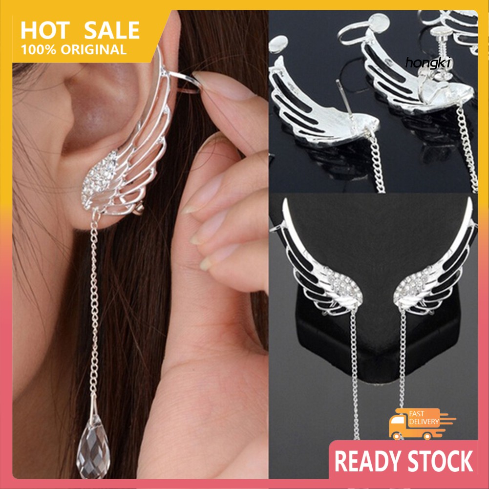 Khuyên tai hình cánh chim đính đá sang trọng cho bạn gái