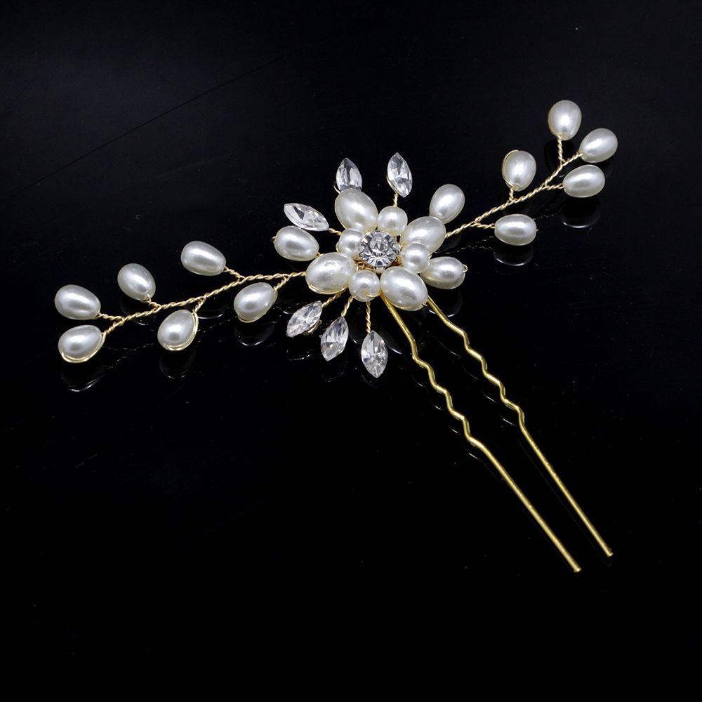 Kẹp Tóc Kim Loại Hình Hoa Đính Đá Xinh Xắn Cho Nữ