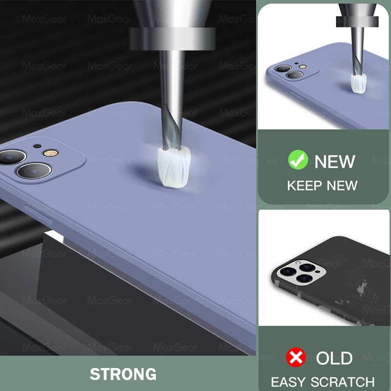 Ốp Điện Thoại Silicon Dẻo Màu Trơn Dáng Vuông Sang Trọng Cho iPhone 11 Pro Max X XR XS