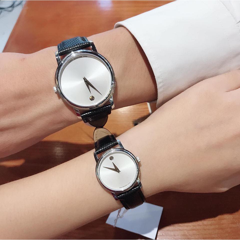 Đồng Hồ Nam Movado Museum Silver 2100001 & Nữ Movado Museum Silver 2100003