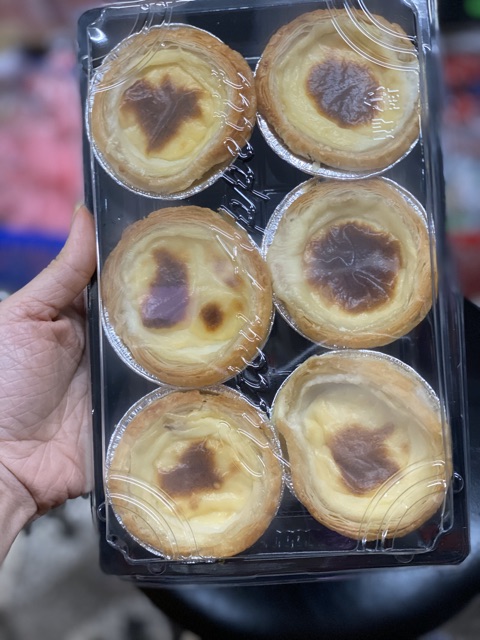 48 - 50 cái hộp nhựa đựng 6 cái bánh tart trứng hoặc tart hoa quả