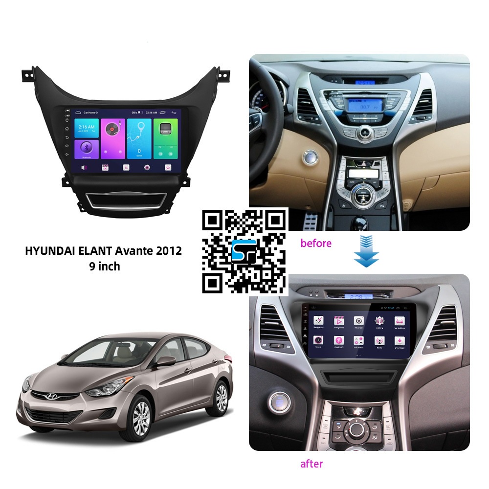 Màn Hình Android 9 inch Cho Xe ELANTRA 2010-2012 - Đầu DVD Android Kèm Mặt Dưỡng Giắc Zin HYUNDAI ELANTRA