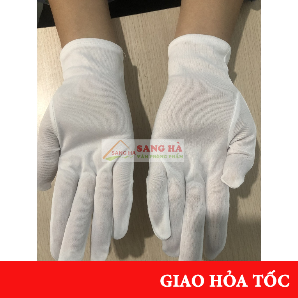 Combo 10 đôi Găng tay vải Thun màu trắng  Găng tay kiểm hàng, dùng trong lễ tân, sự kiện