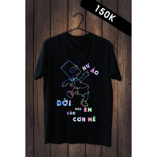 Áo Tay Lỡ Unisex Phản Quang Đa Sắc Form Rộng Vải Mịn Đủ size - Đời Hư Ảo Đưa Em vào Cơn Mê