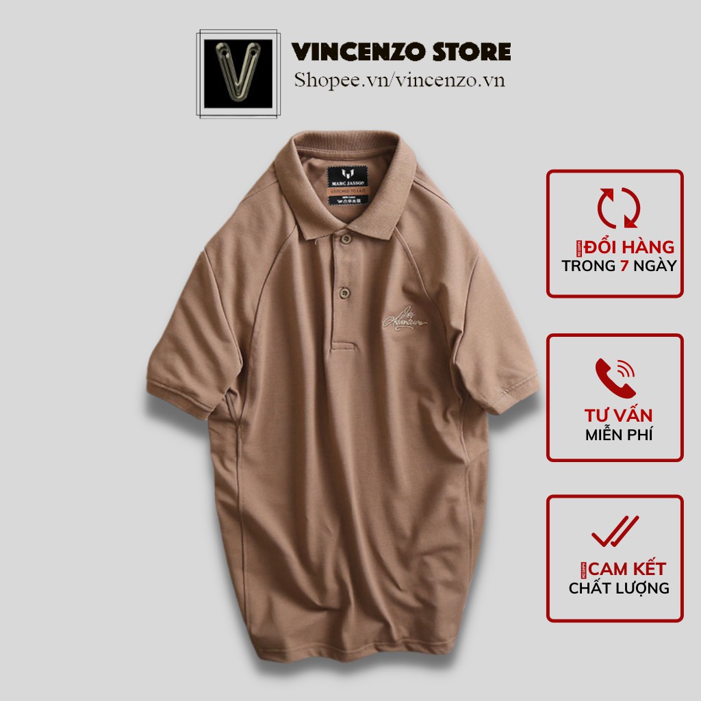 Áo thun nam tay ngắn có cổ polo trơn cao cấp mới, áo phông form rộng Vincenzo Store | BigBuy360 - bigbuy360.vn
