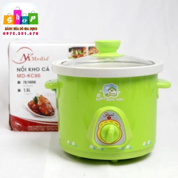 Nồi Kho Cá - Nấu Cháo Chậm Đa Năng -2,5L Bảo hành 12 Tháng ( màu Xanh)